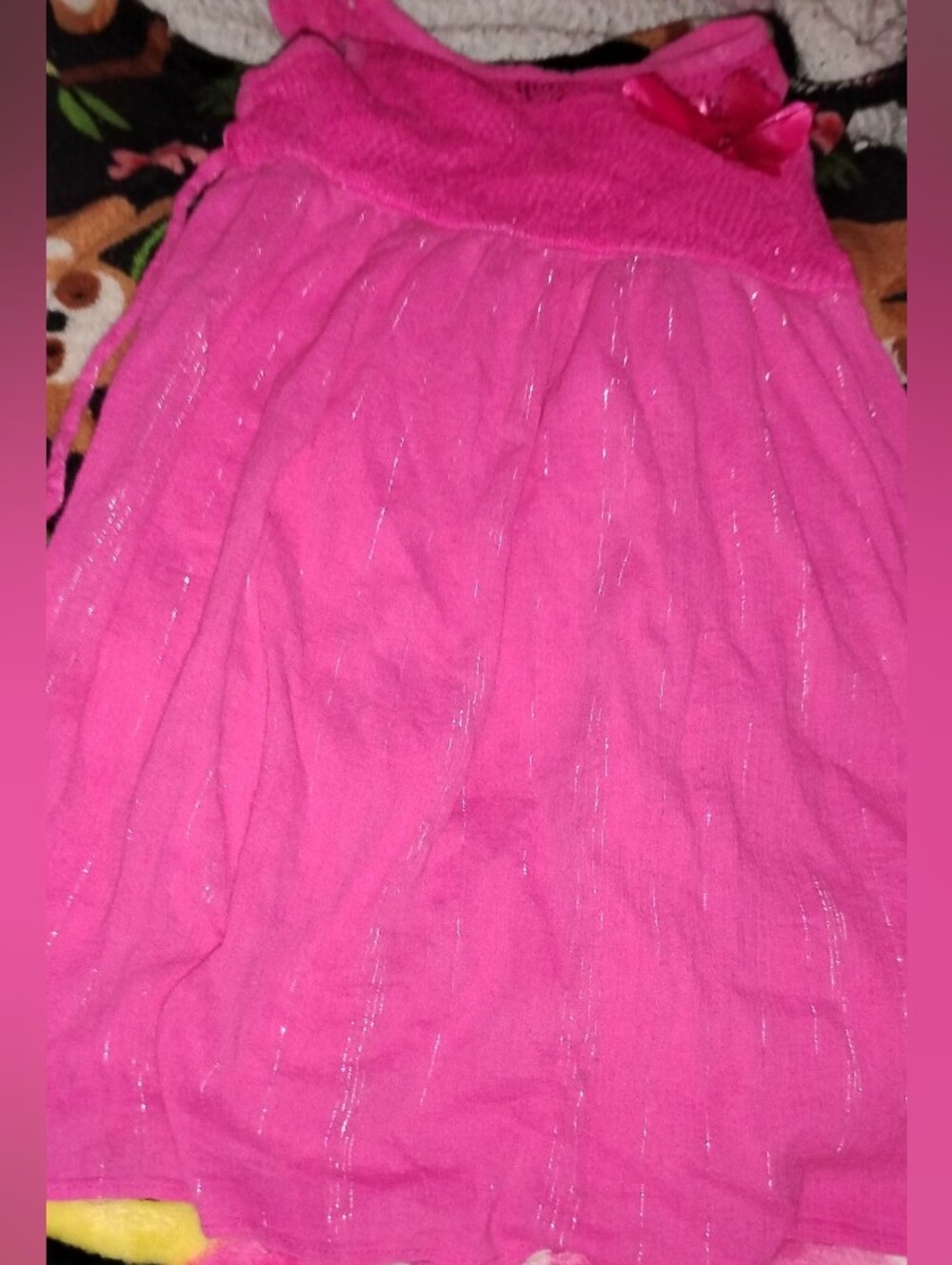 Kids Girls Hot Pink Sleeveless Dress with a Bow